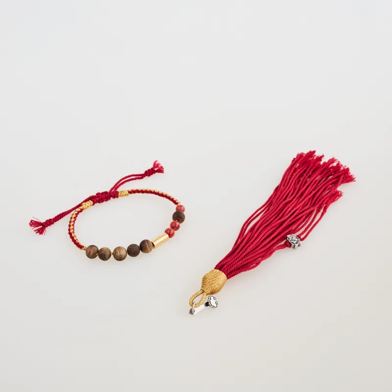 Agarwood Bead Rope Woven Bracelet BB-7 (Set)